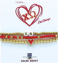 Sorority Love Bracelet Stack- Chi Omega