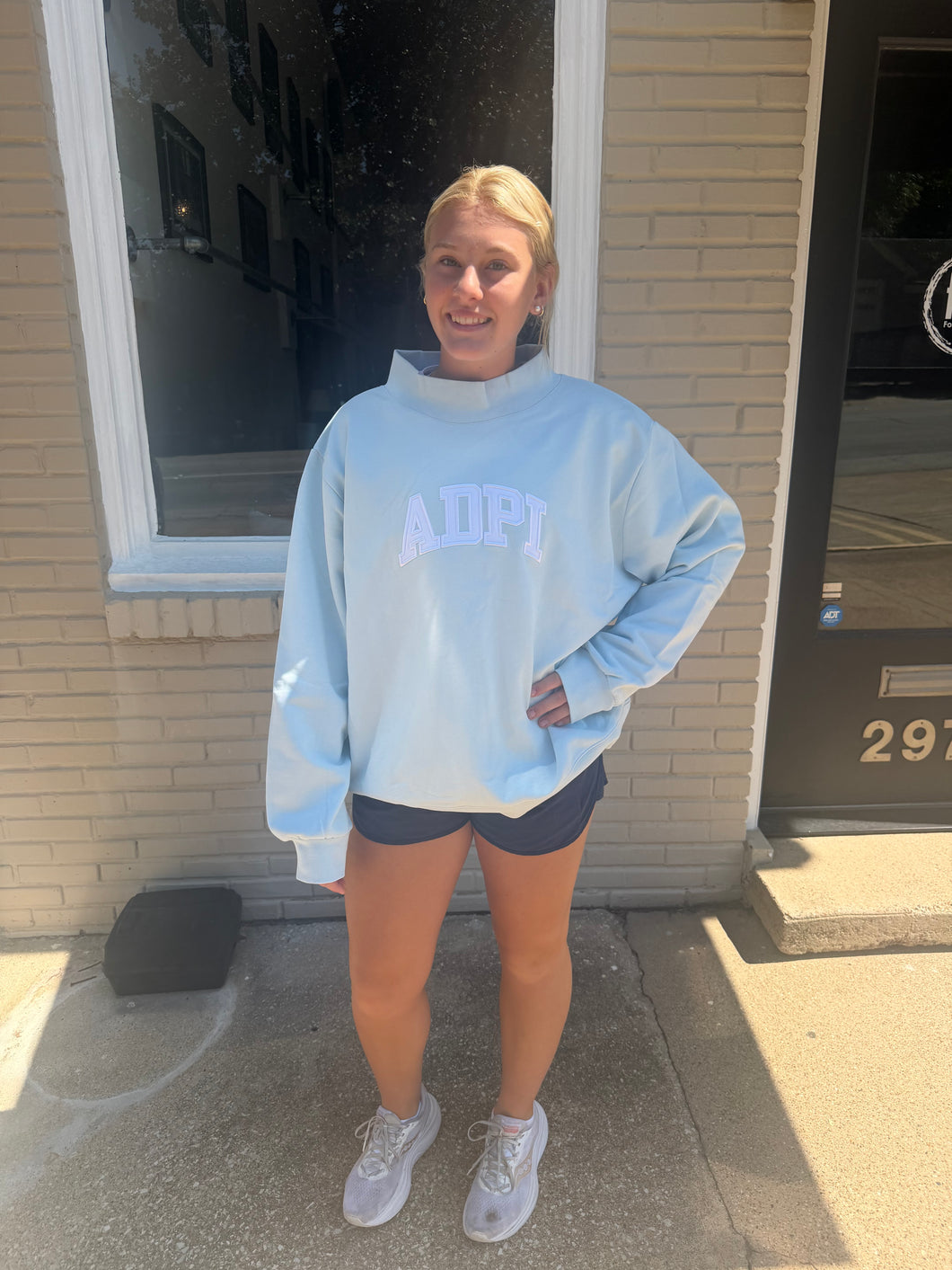 French Terry Mock Neck- Alpha Delta Pi