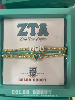 sorority love bracelet stack-Zeta Tau Alpha