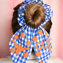 Gingham Beaded Scrunchie- Longhorn