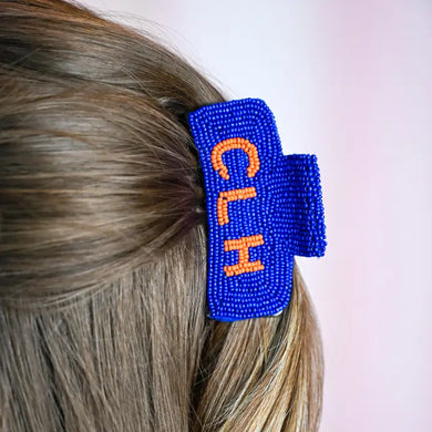Beaded Claw Clip- Longhorn