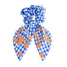 Gingham Beaded Scrunchie- Longhorn