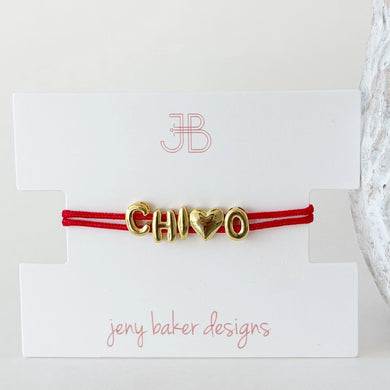 Bubble Cord Bracelet- Chi Omega
