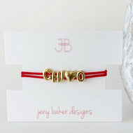 Bubble Cord Bracelet- Chi Omega