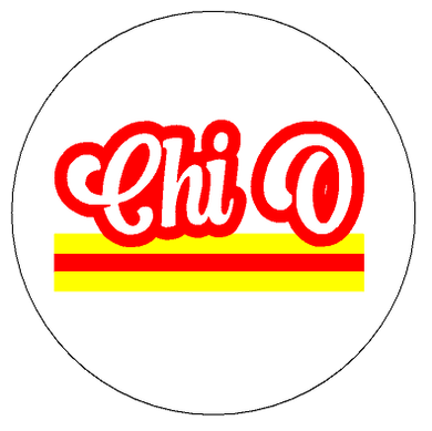 Retro Stripe Button- Chi Omega