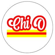 Retro Stripe Button- Chi Omega