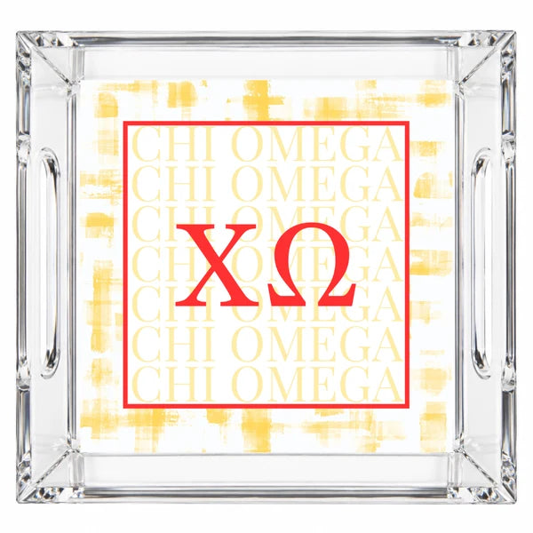 Acrylic Handled Tray- Chi Omega