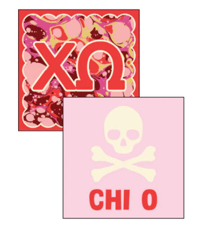 Reversible Acrylic Marbled Coaster- Chi Omega