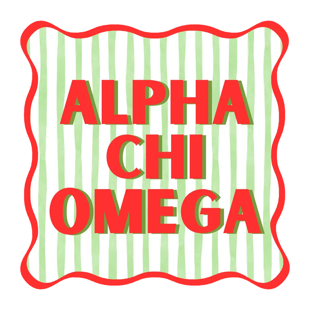 Striped Coaster- Alpha Chi Omega