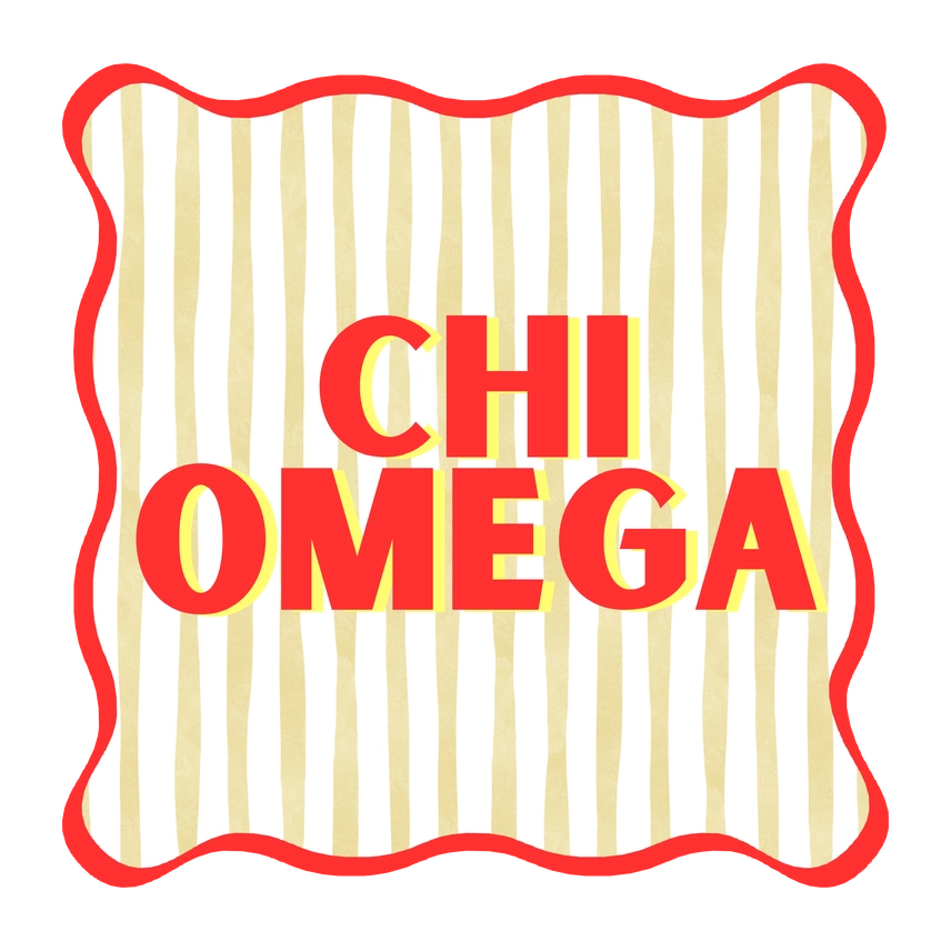 Striped Coaster- Chi Omega