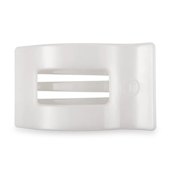 Teleties Flat Rectangle Hair Clip- Coconut White