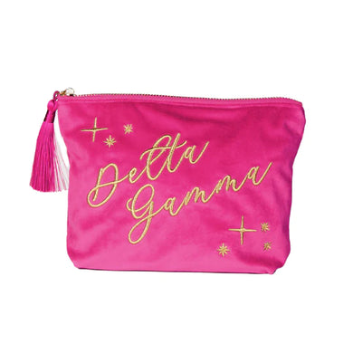 Velvet Cosmetic Pouch- Delta Gamma