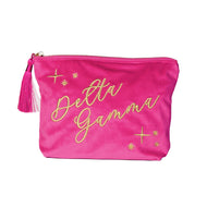 Velvet Cosmetic Pouch- Delta Gamma