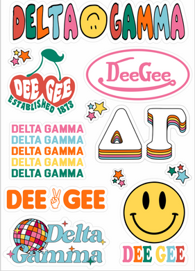 Rainbow Sticker Sheet- Delta Gamma