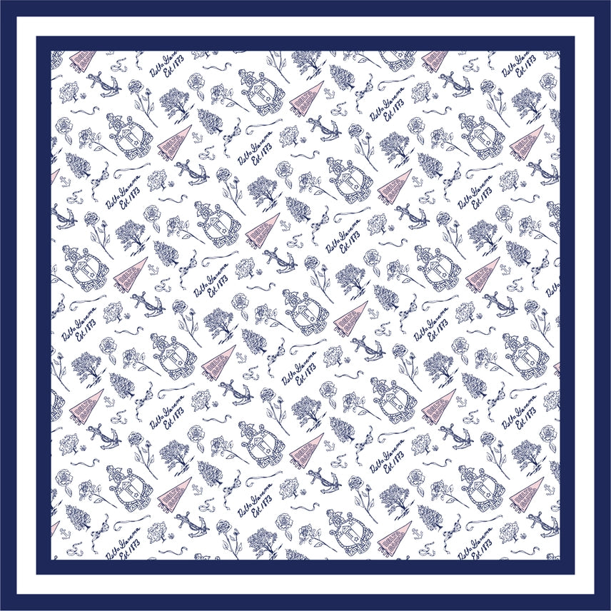Greek Toile Silk Scarve-Delta Gamma Preorder