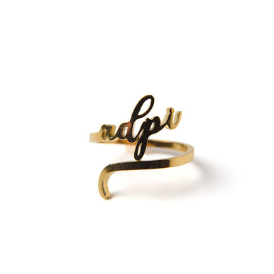 Romantic Script Adjustable Ring-Alpha Delta Pi