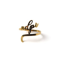 Romantic Script Adjustable Ring-Alpha Delta Pi