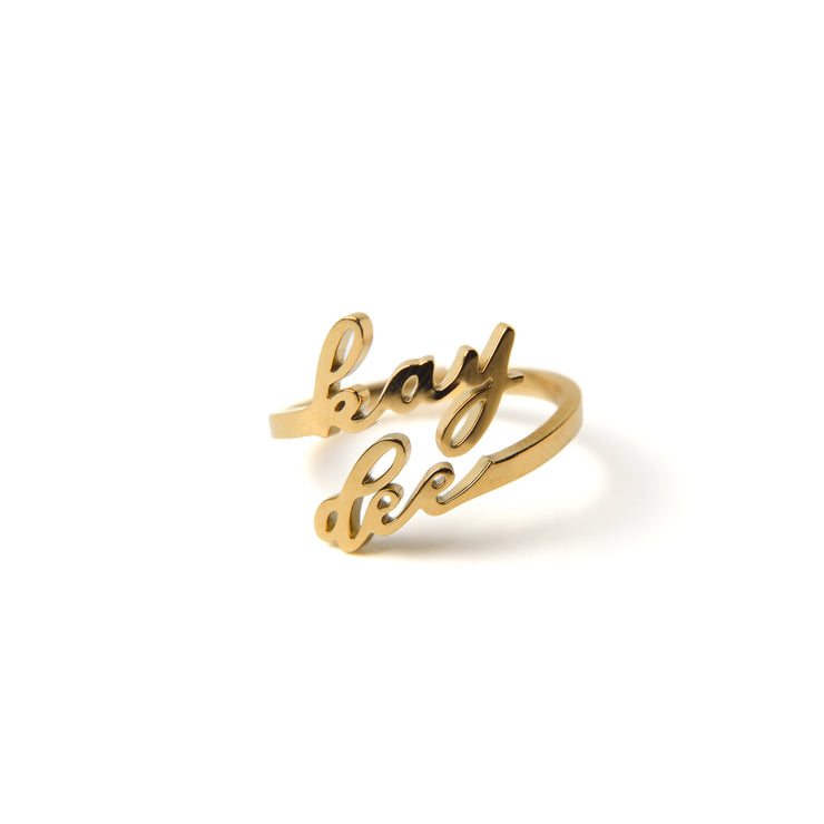 Romantic Script Adjustable Ring-Kappa Delta