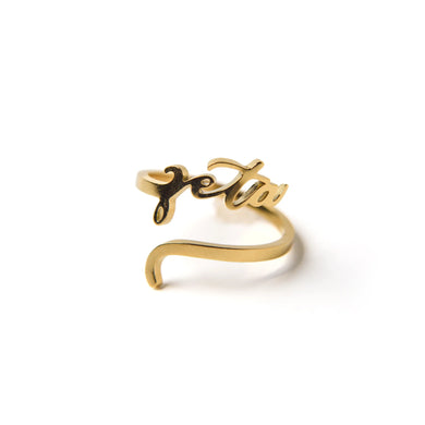 Romantic Script Adjustable Ring-Zeta Tau Alpha