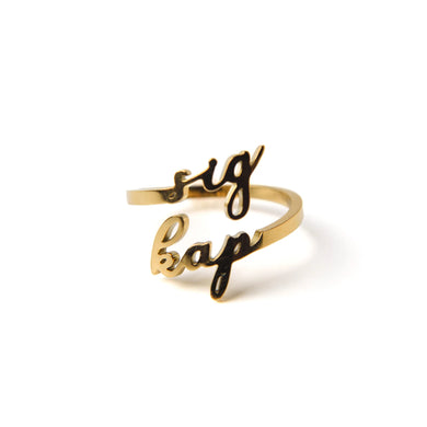 Romantic Script Adjustable Ring-Sigma Kappa