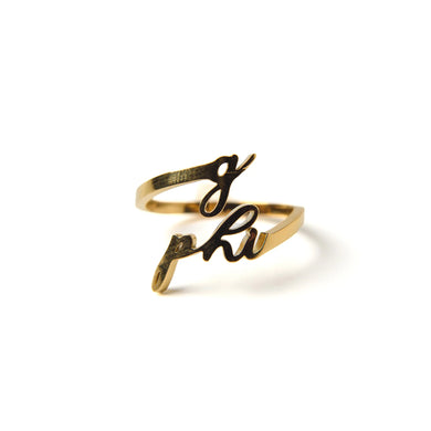 Romantic Script Adjustable Ring-Gamma Phi Beta