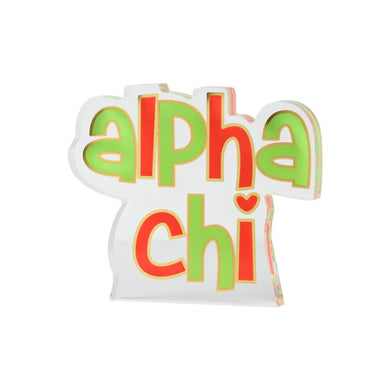 Sorority Acrylic Shelf Sitter-Alpha Chi Omega