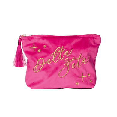 Velvet Cosmetic Pouch- Delta Zeta