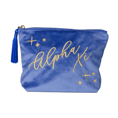 Velvet Cosmetic Pouch- Alpha Xi Delta