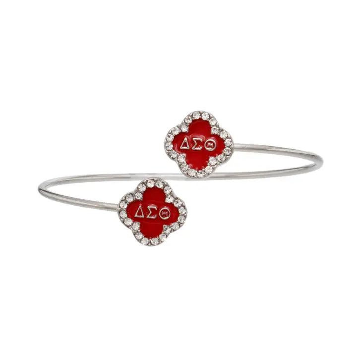 Clover Open Bangle- Delta Sigma Theta