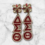 Beaded Earrings- Delta Sigma Theta