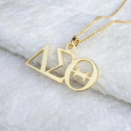 Gold Letter Necklace- Delta Sigma Theta