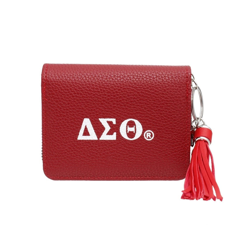 Tassel Keychain Zipper Wallet- Delta Sigma Theta
