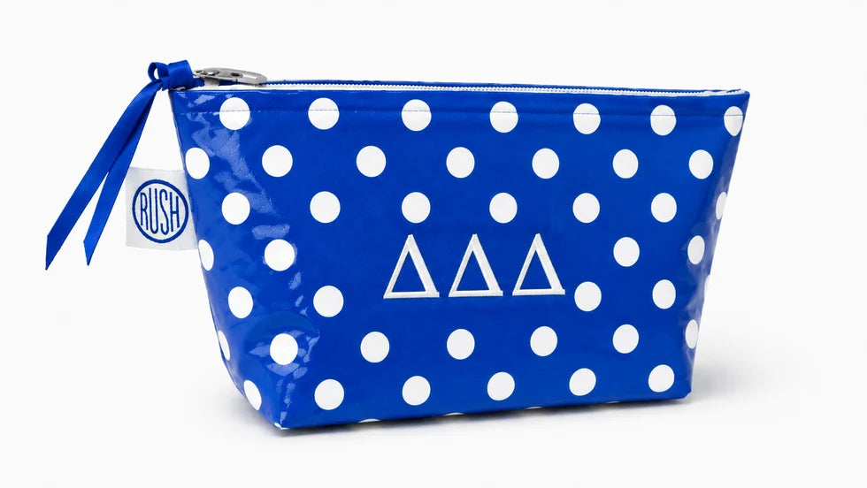 Coated Cosmetic Bag- Delta Delta Delta
