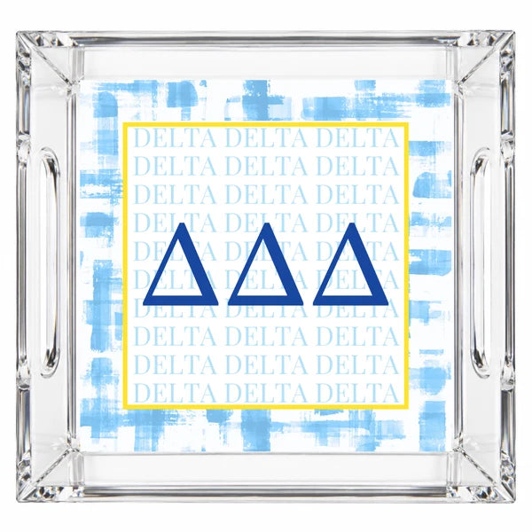 Acrylic Handled Tray- Delta Delta Delta