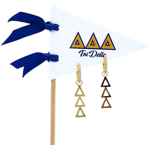 Greek Letter Huggie Hoops- Delta Delta Delta