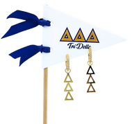 Greek Letter Huggie Hoops- Delta Delta Delta