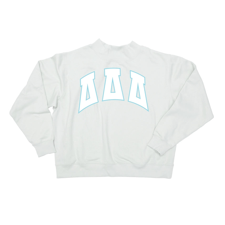 Mock Neck Twill Sweatshirt- Delta Delta Delta