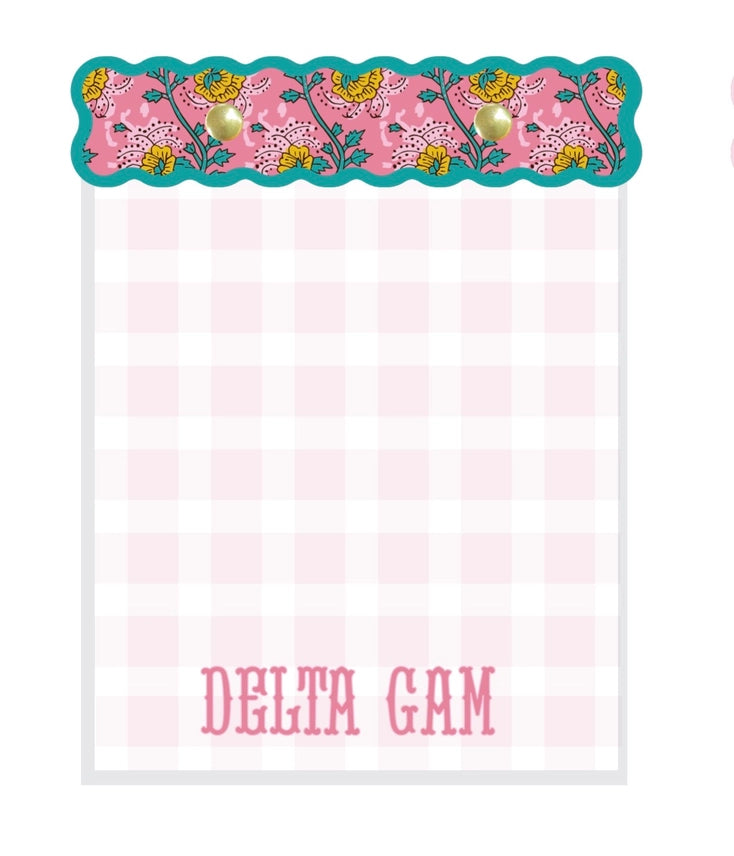 Block Print Notepad- Delta Gamma