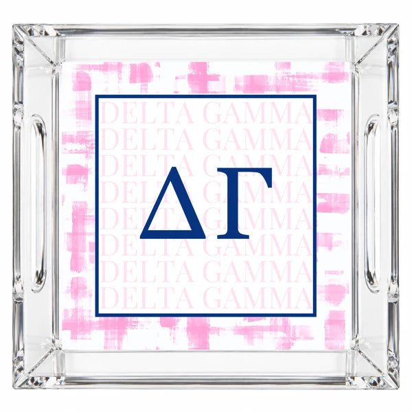 Acrylic Handled Tray- Delta Gamma