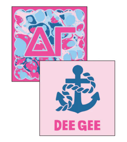 Reversible Acrylic Marbled Coaster- Delta Gamma