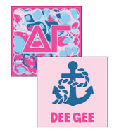 Reversible Acrylic Marbled Coaster- Delta Gamma