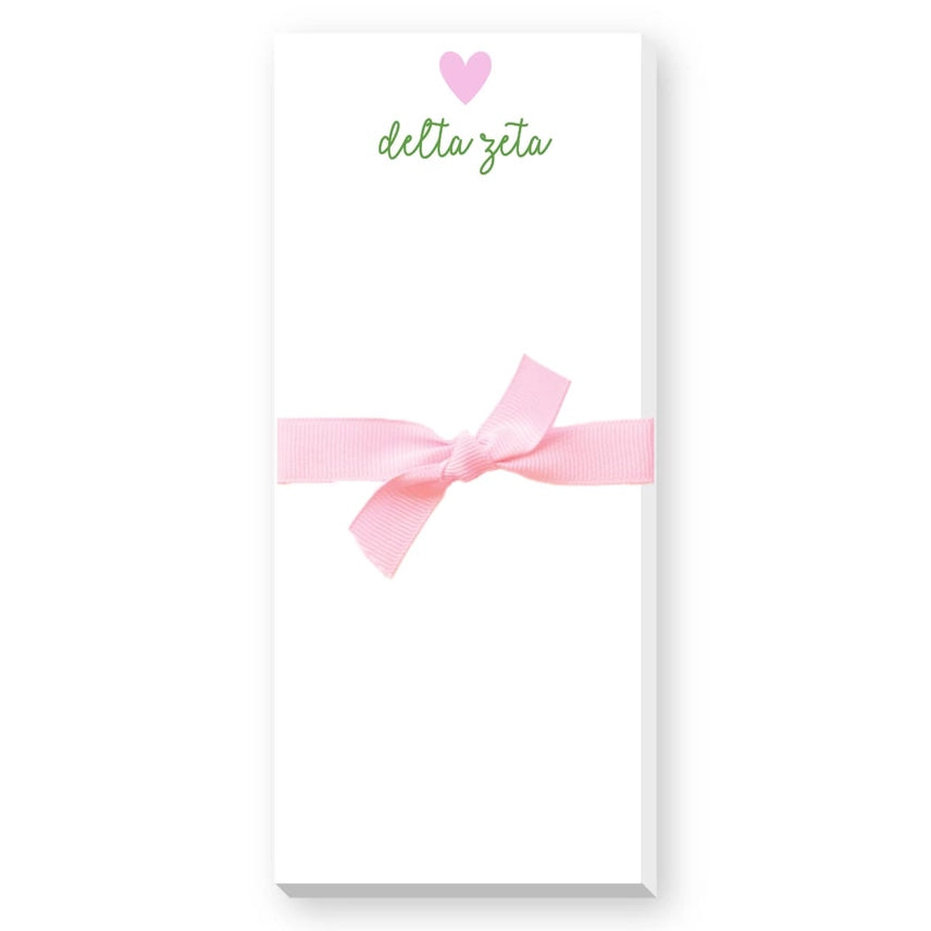 Skinnie Heart Notepad- Delta Zeta
