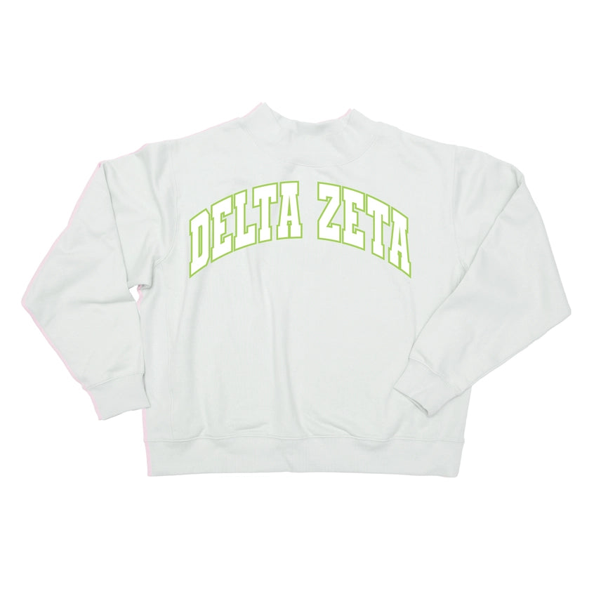 Mock Neck Twill Sweatshirt- Delta Zeta