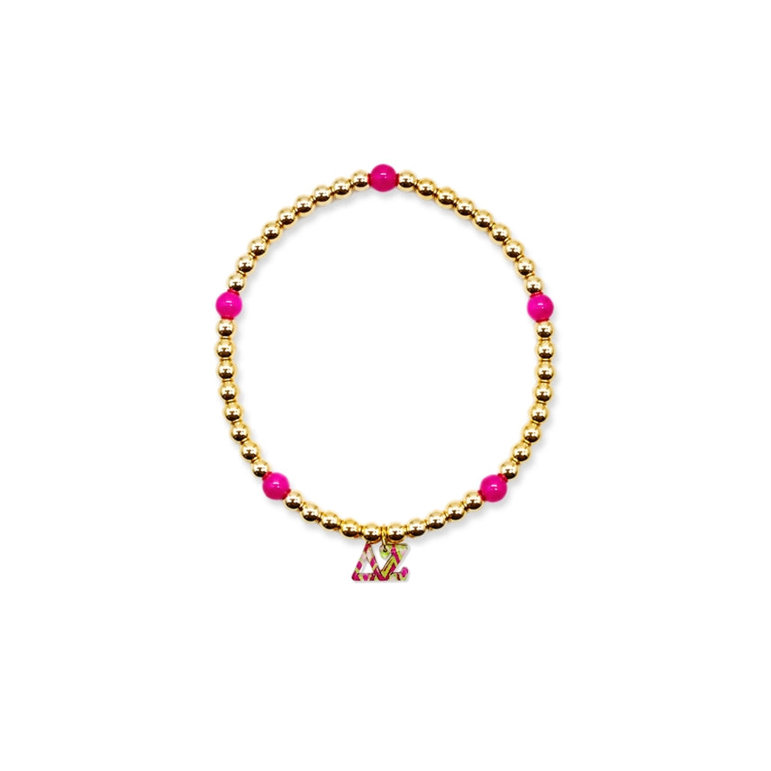 Beaded Charm Bracelet- Delta Zeta