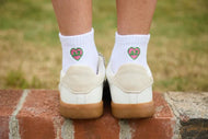 Heart Quarter Socks- Delta Zeta
