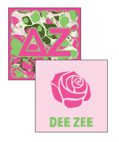 Reversible Acrylic Marbled Coaster- Delta Zeta