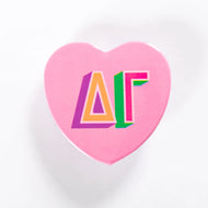 Block Print Heart Button- Delta Gamma
