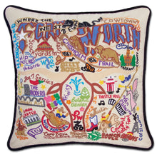 Hand-Embroidered Pillow- Fort Worth