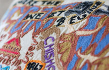 Hand-Embroidered Pillow- Fort Worth