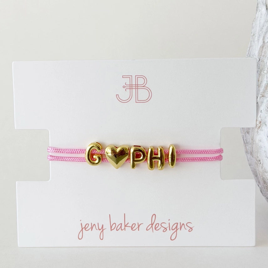 Bubble Cord Bracelet- Gamma Phi Beta